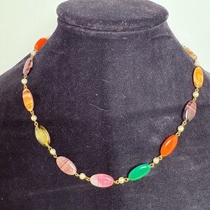 Beautiful Vintage Stone and Beaded Necklace from Scotland